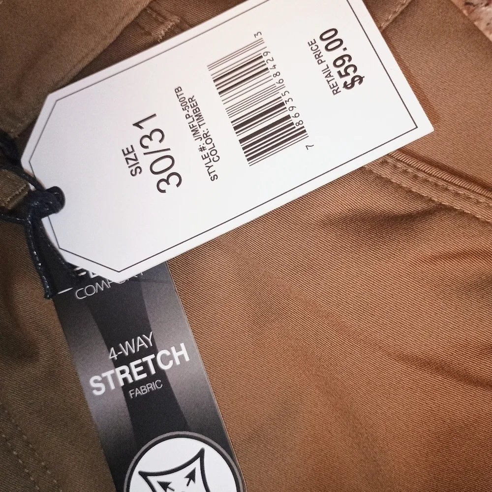 Men's Brown Pants.Jump start guys slacks size 30/31. Coco Cognac Brown. Nwt
